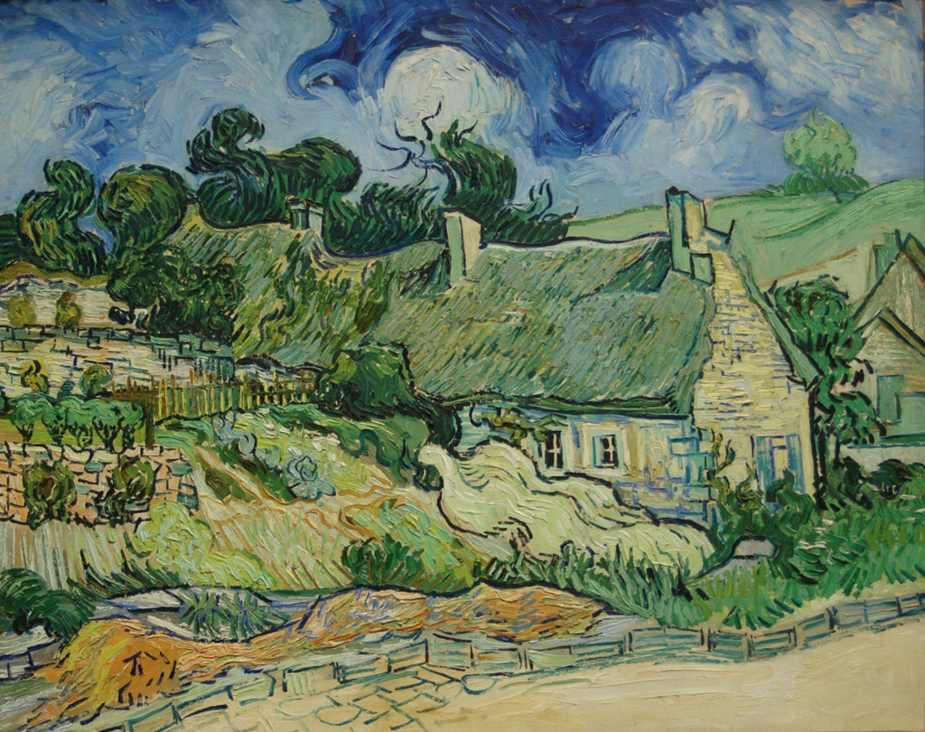 わらぶき屋根の家々／Gogh