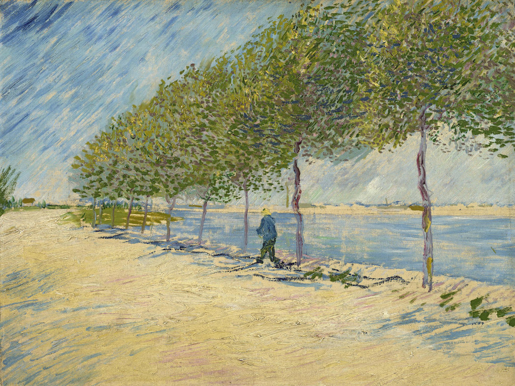 アニエール近くのセーヌ川岸を歩く／Gogh