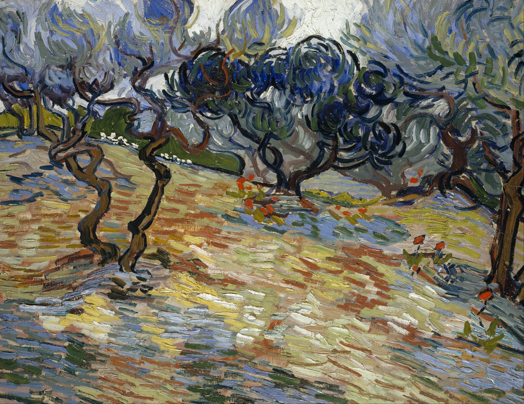 オリーブの木々：鮮やかな青の空／Gogh