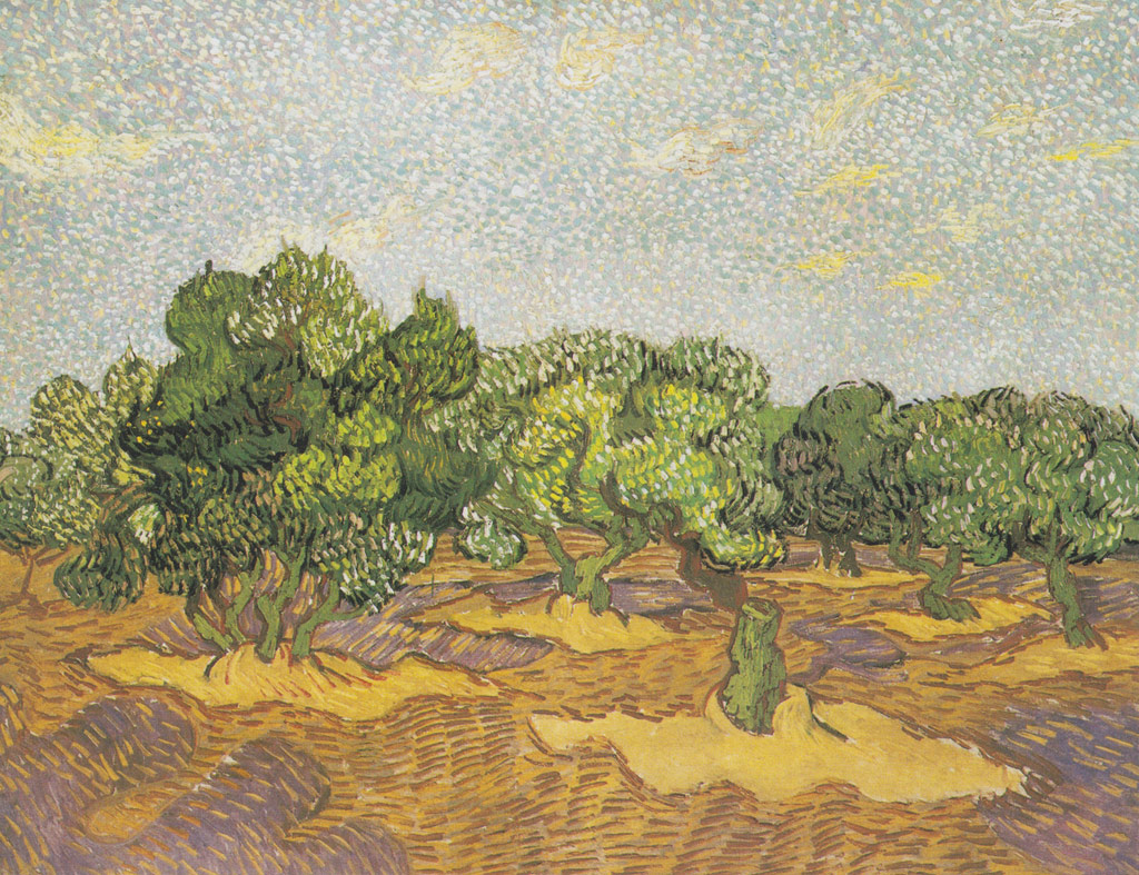 オリーブ畑：淡い青色の空／Gogh