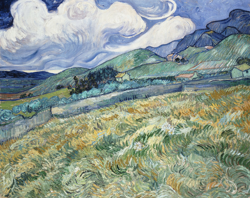 サン＝ポール病院の後ろの山脈の風景／Gogh