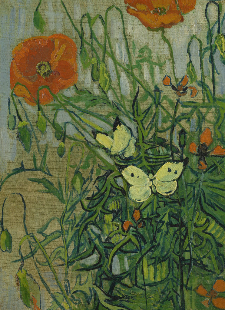 ヒナゲシと蝶／Gogh
