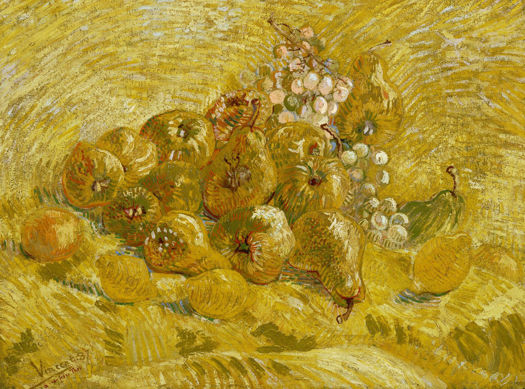 ブドウ、セイヨウナシ、レモンのある静物／Gogh