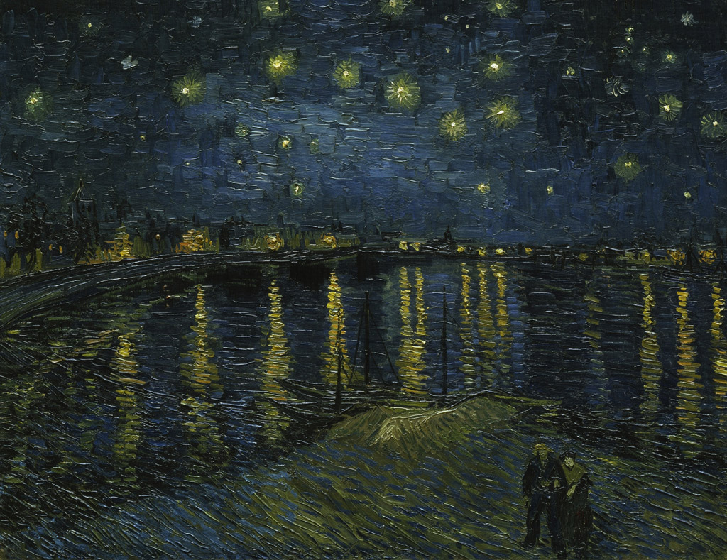ローヌ川の星月夜／Gogh