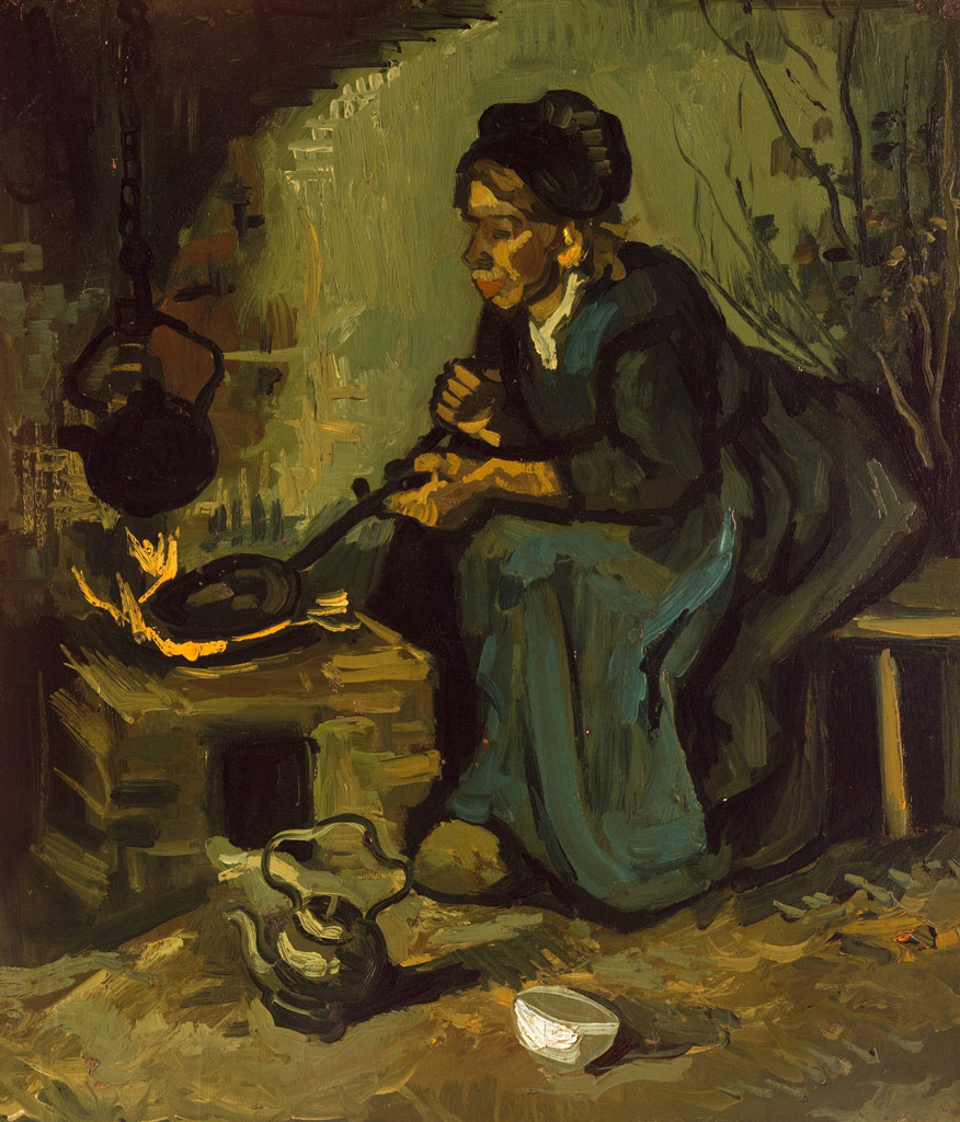 暖炉の側の農婦／Gogh