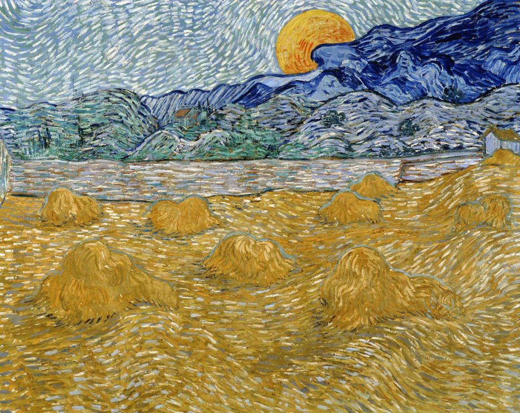 月が昇る夜の風景／Gogh