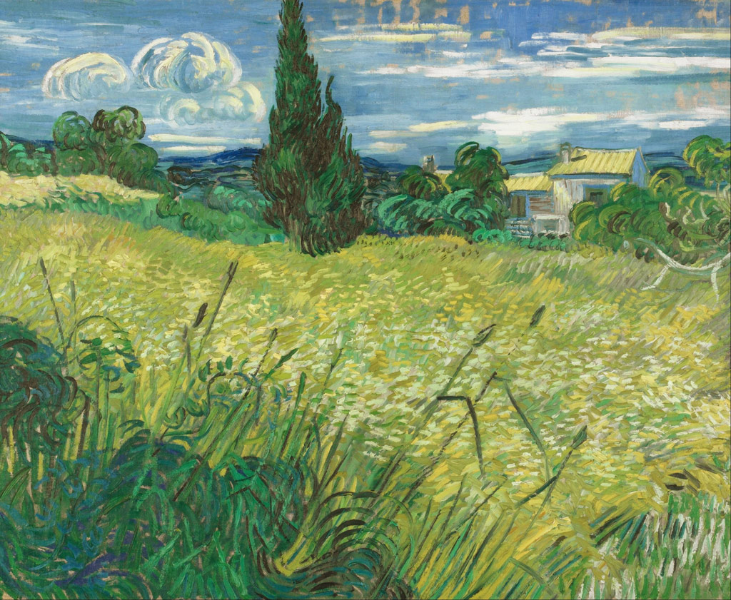 糸杉のある緑の麦畑／Gogh