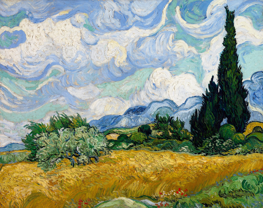 糸杉のある麦畑／Gogh
