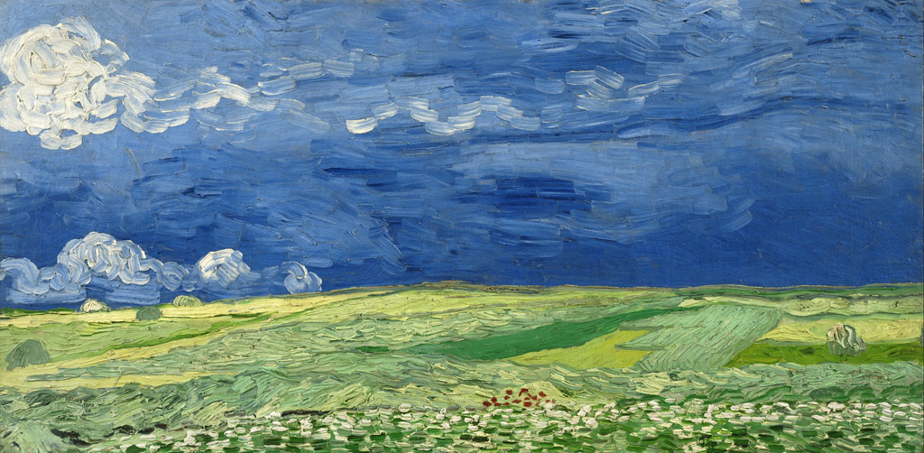 荒れ模様の空の麦畑／Gogh