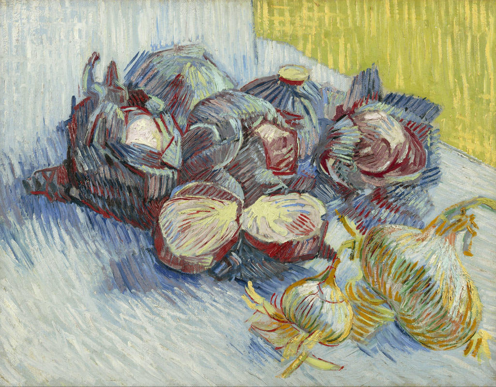 赤キャベツと玉ねぎのある静物／Gogh