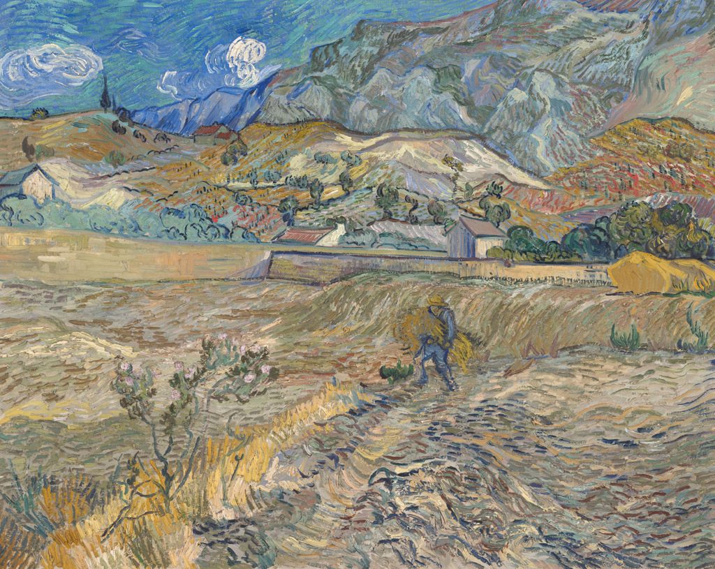 農夫のいる麦畑／Gogh