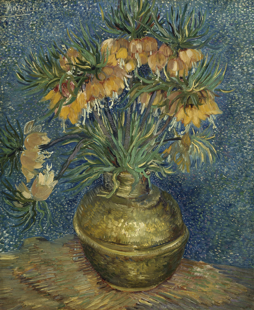 銅の花瓶のアミガサユリ／Gogh