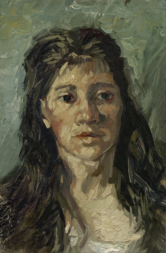 髪をほどいた女性の顔／Gogh