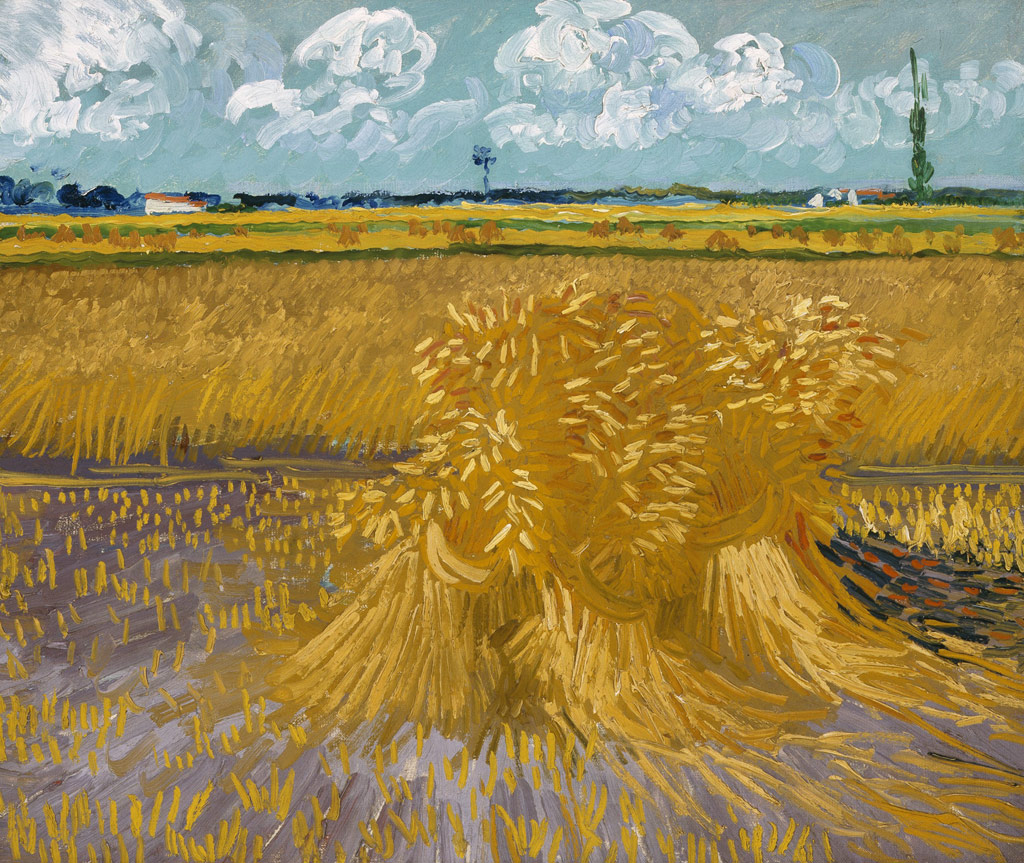 麦束のある麦畑／Gogh