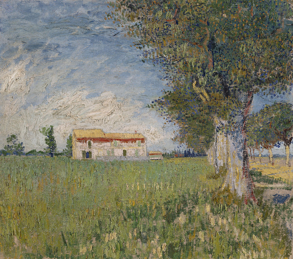 麦畑の農家／Gogh