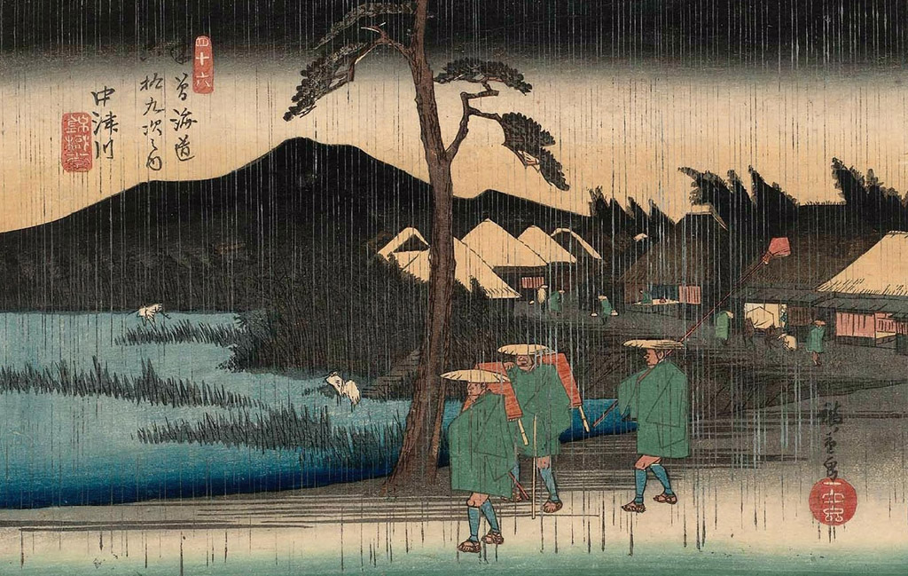 雨の中津川／Hiroshige