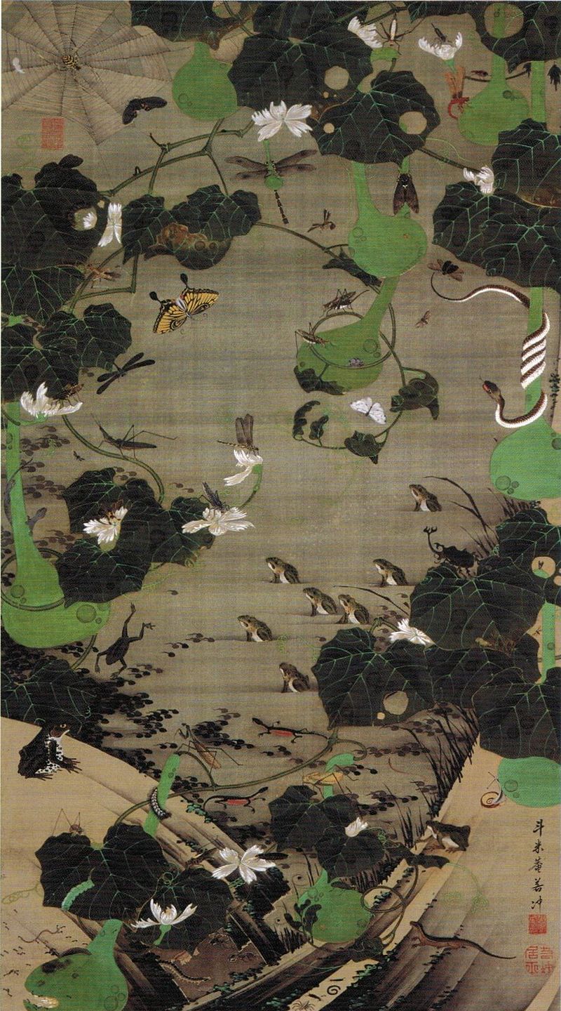 『動植綵絵』の内「池辺群虫図」／Jyakuchu