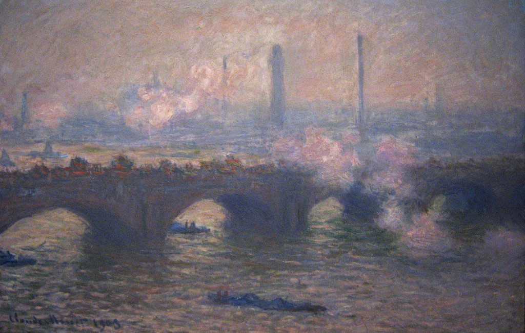 ウォータールー橋、曇りの日／Monet