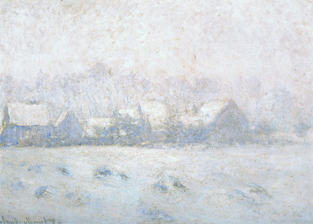 ジヴェルニー、雪の効果／Monet