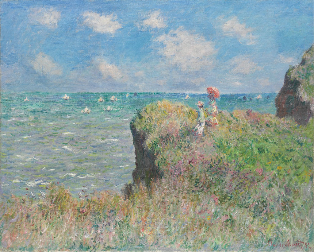 プールヴィルの断崖の上の散歩／Monet