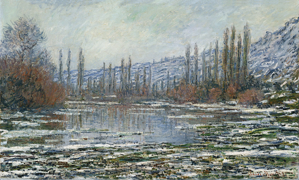 ヴェトゥイユへの雪解け／Monet