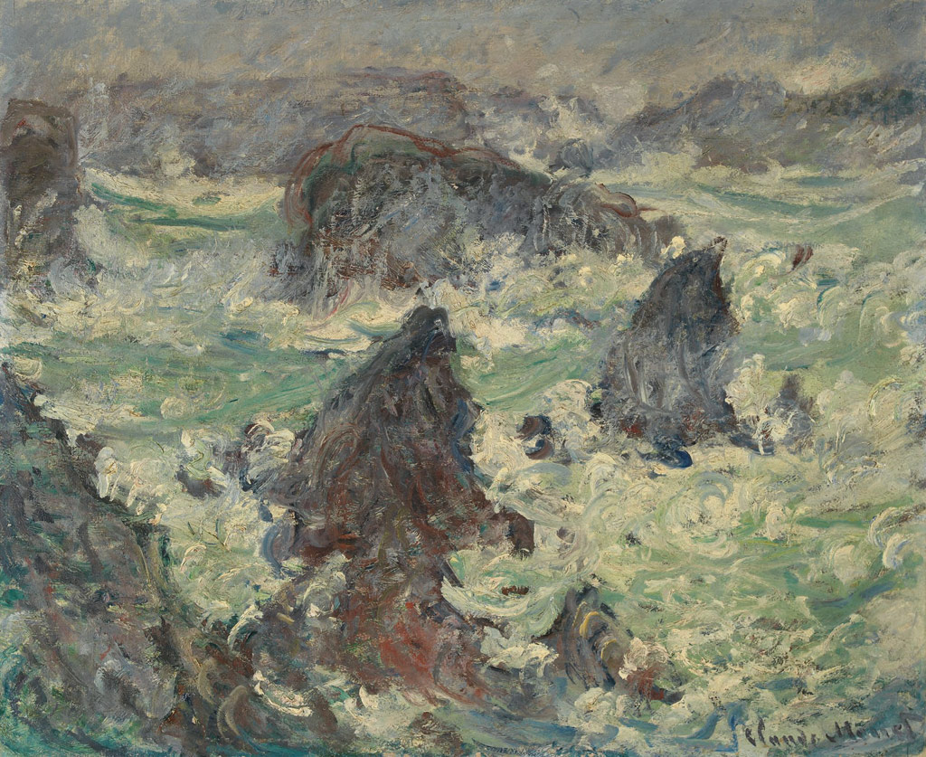 嵐のベル・イル島の崖／Monet
