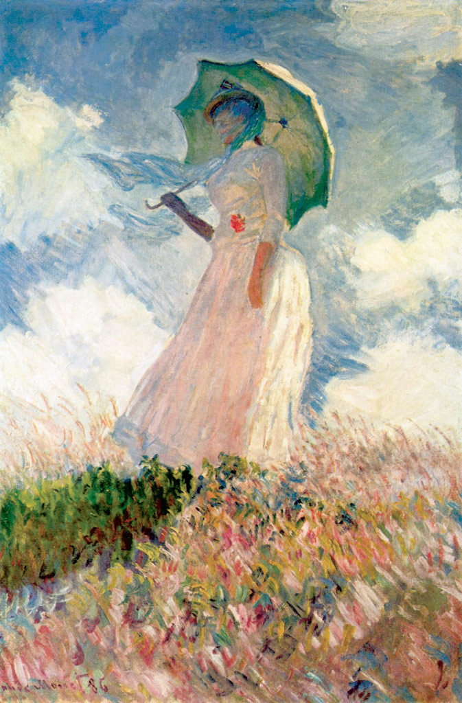 日傘をさす女性（左向き）／Monet