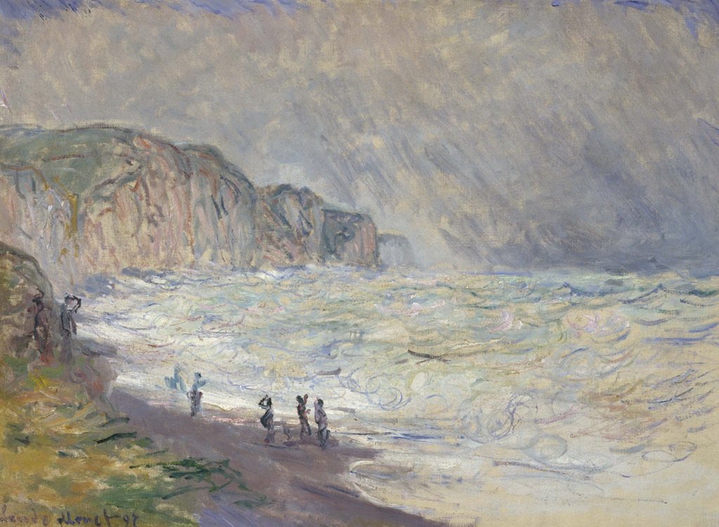波立つプールヴィルの海／Monet
