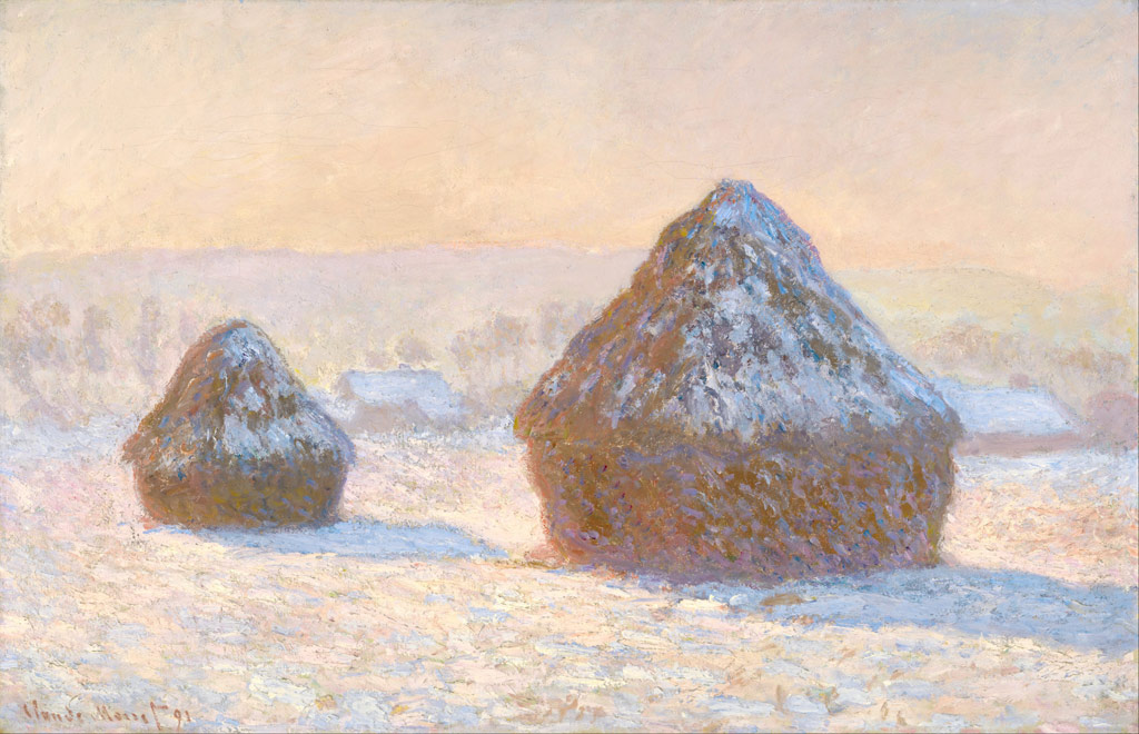 積みわら（朝の雪の効果）／Monet