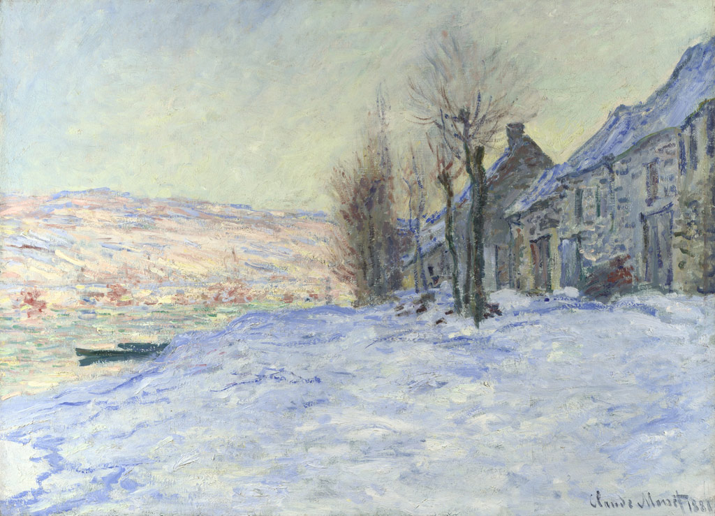 雪に覆われたラヴァクール／Monet