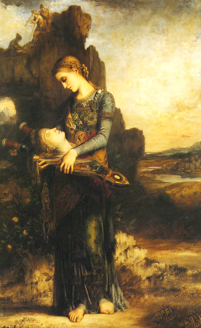 モロー「オルフェウスの首を抱くトラキアの娘」／Painters