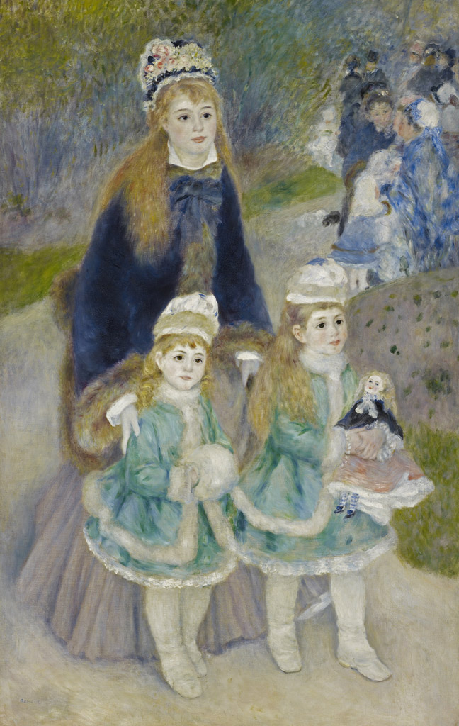 子供と散歩する若い母親／Renoir
