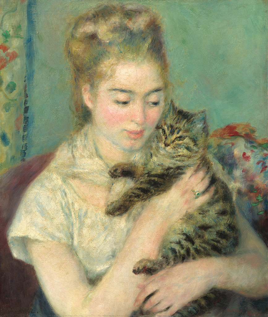 猫と女性／Renoir