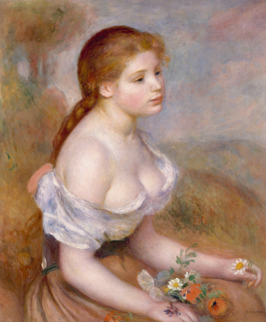 雛菊を持った若い娘／Renoir