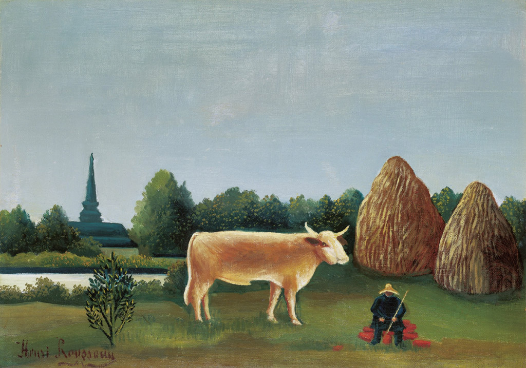 牛のいる風景／パリ近郊の眺め、バニュー村／Rousseau