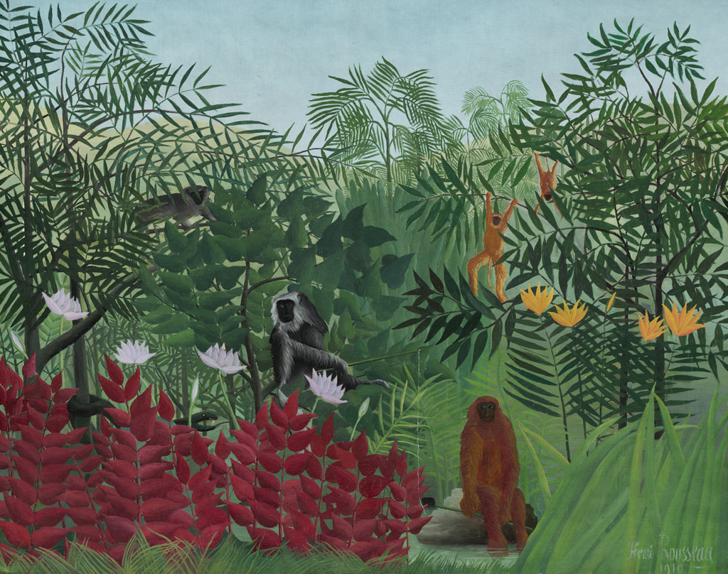 猿のいる熱帯林／Rousseau