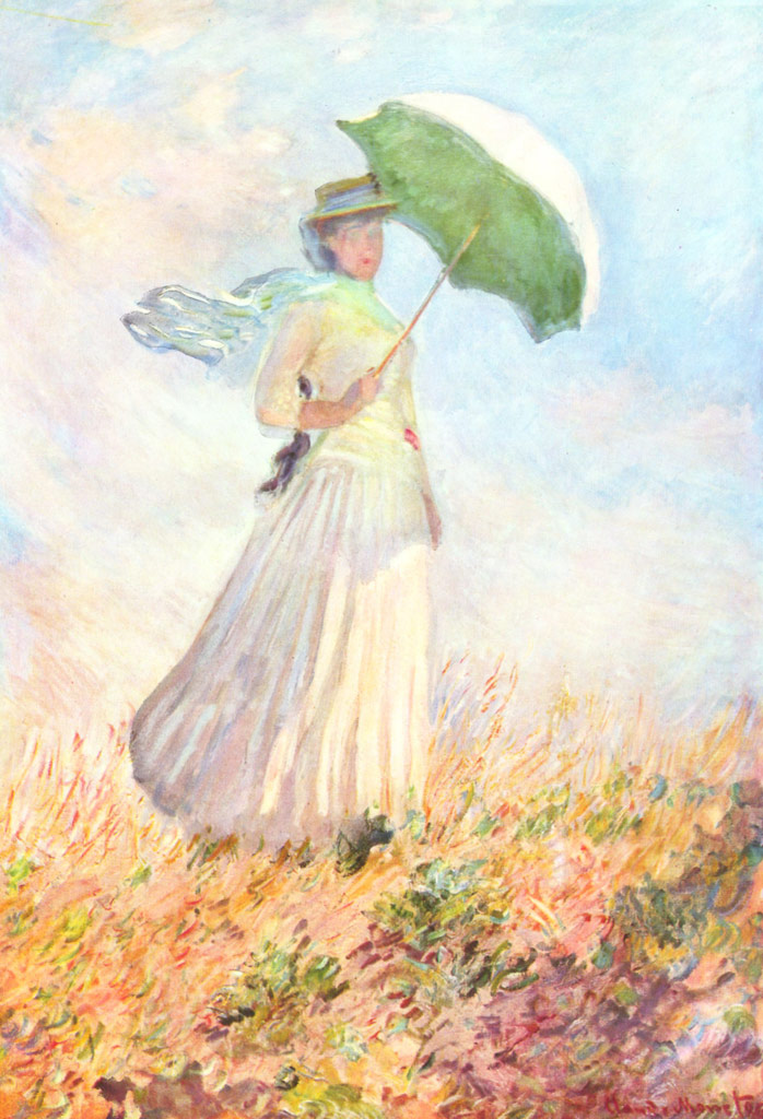 日傘をさす女性（右向き）