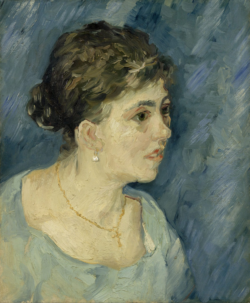 青い服を着た女性の肖像