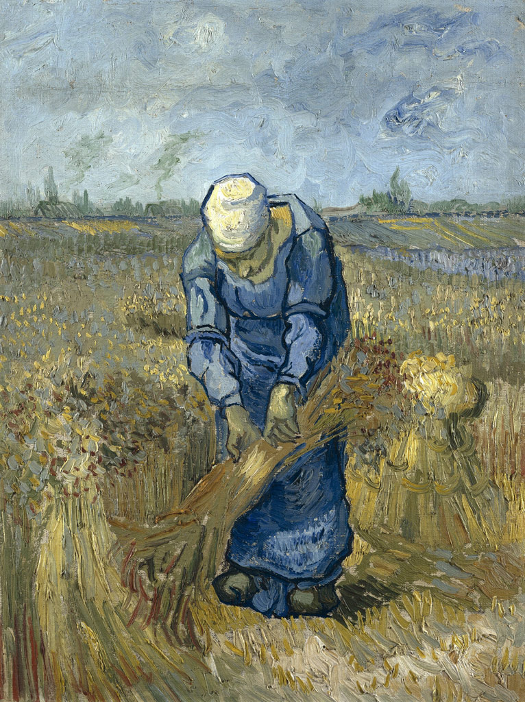    麦を束ねる農婦（ミレーを模して）