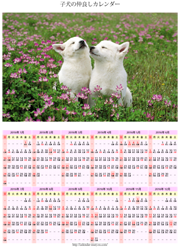 子犬の仲良しカレンダー